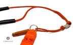 AO braided Dacron whistle lanyard with stainless steel swivel