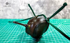 AO Archive size 22 Dutch hood in kip leather with green lizard inlay