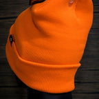 AO Blaze Mossy Oak falconry beanie with raptor patch