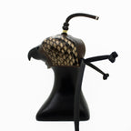 AO three-piece Dutch falconry hood with genuine python skin inlays
