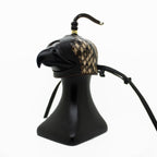 AO three-piece Dutch falconry hood with genuine python skin inlays