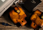 AO vegetable-tanned leather case for Marshall PocketLink receiver