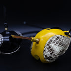 AO three-piece Dutch falconry hood with genuine python skin inlays