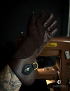 AO Line suede falconry glove handcrafted in elk and deerskin leather