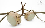 AO three-piece Dutch falconry hood with genuine lizard skin inlays