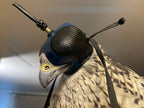 AO three-piece Dutch falconry hood with genuine lizard skin inlays